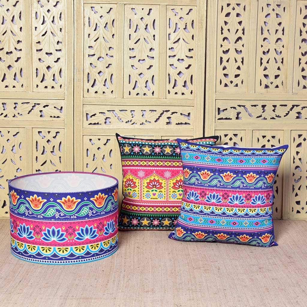 Garden of Paradise Lamp Shade and Cushion Cover Set